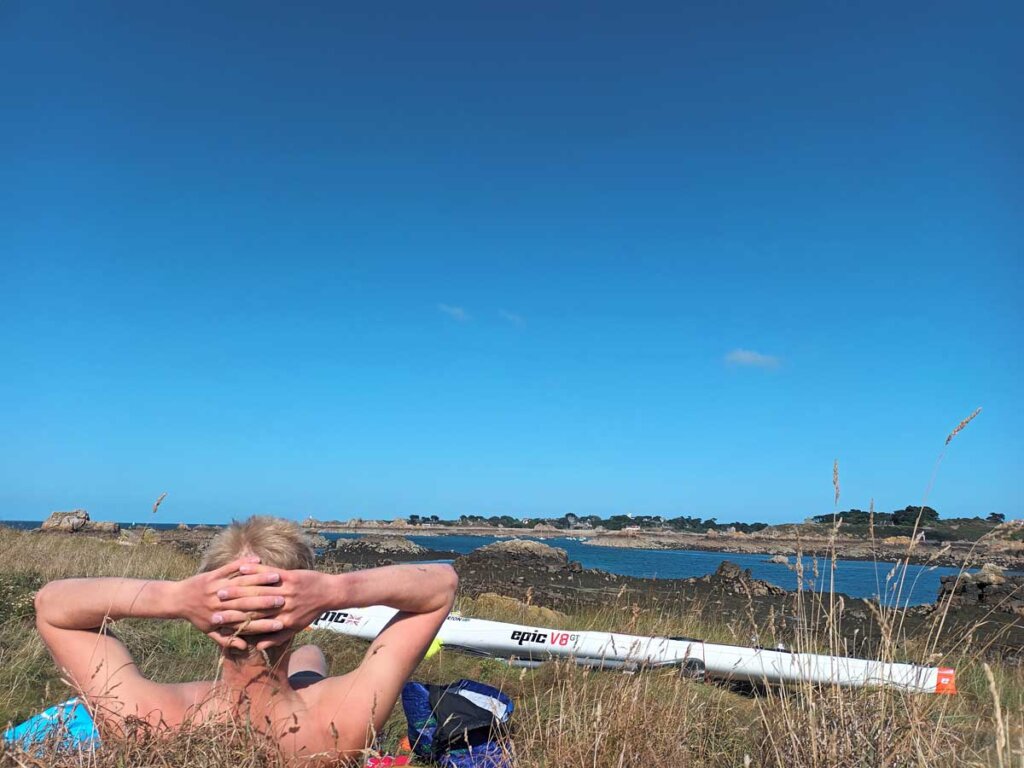 relaxing on island dougals epic adventure kayak adventure