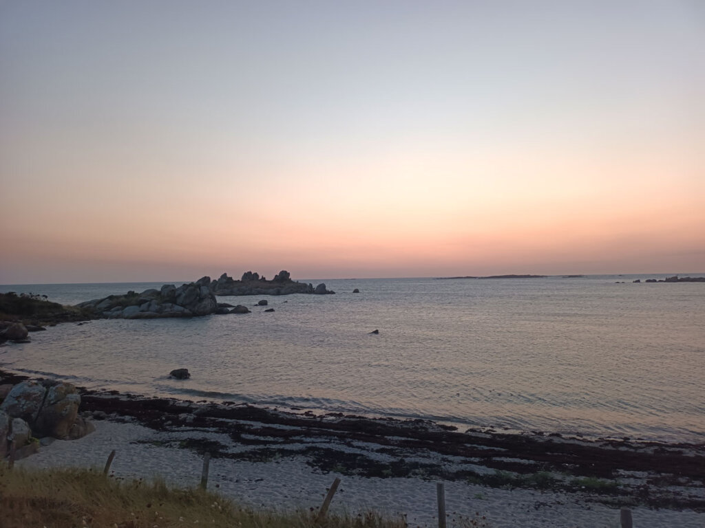 Iles Chausey island beach sunset 