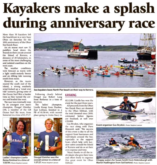 Oban Sea Kayak Race 2019 Dougal Glaisher Oban Times