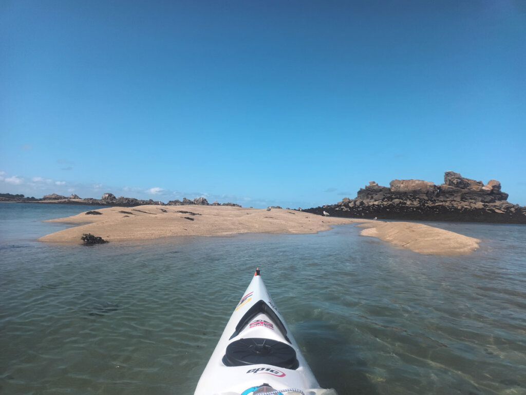 sand bar from sea kayak