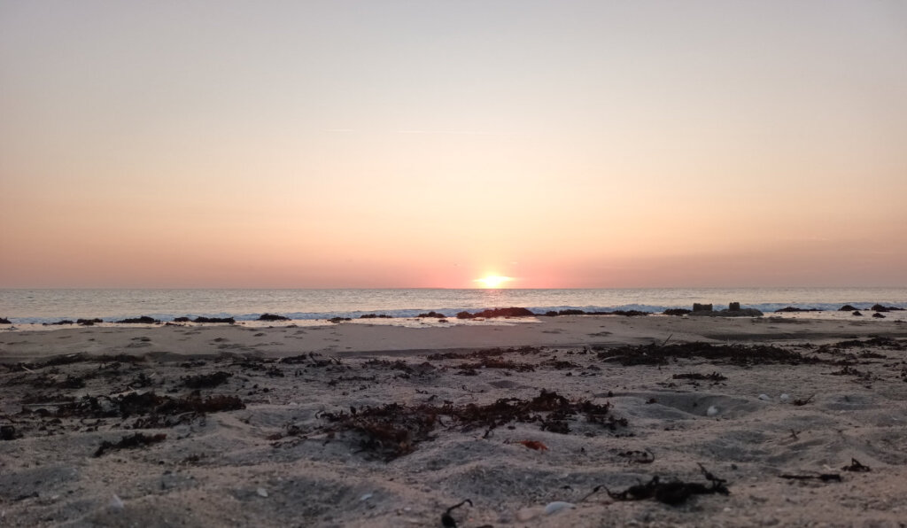 sandy beach sunset kayak expedition dougal 